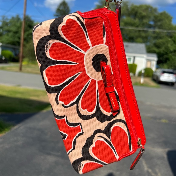 Floral Printed Coach Wristlet - Picture 2 of 5